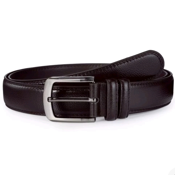 NWT Men's JingHao 100% Black Cowhide Leather Belt Length 60" Extra Large - Picture 3 of 6